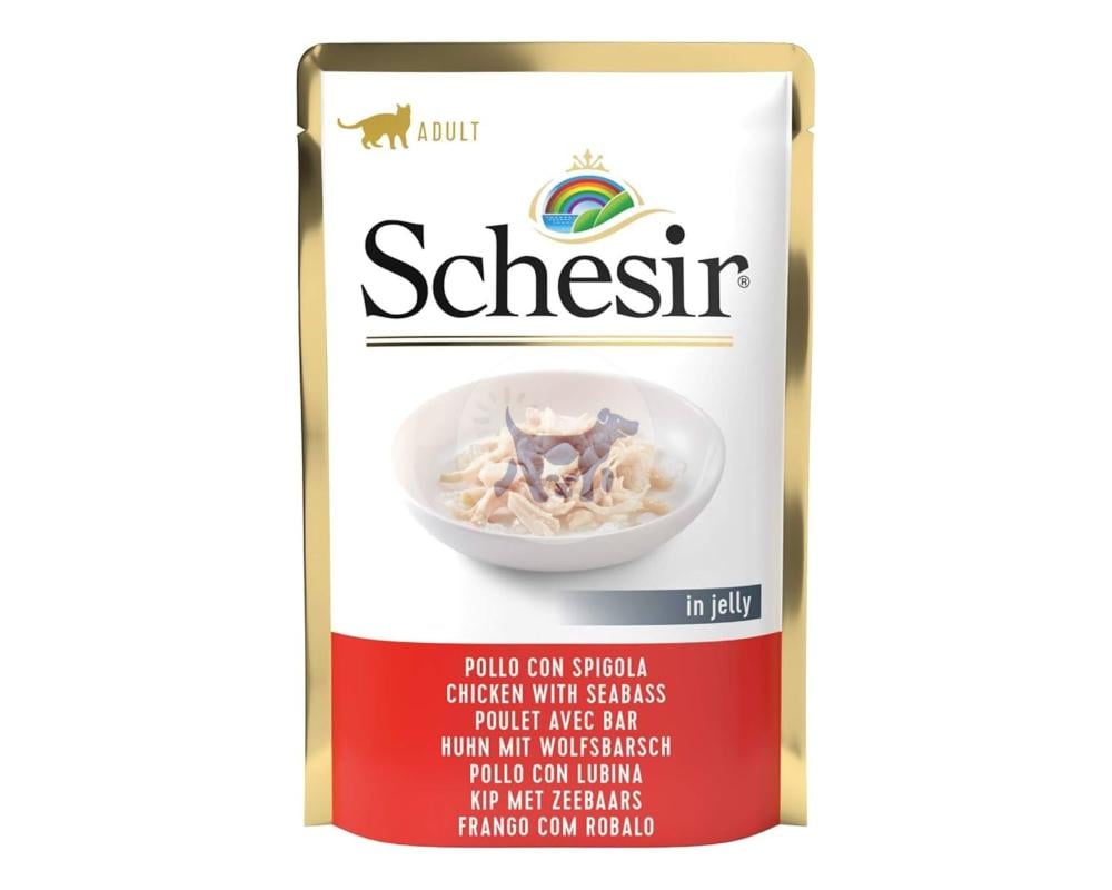 شيزر طعام رطب للقطط بالدجاج وسمك القاروص 85g