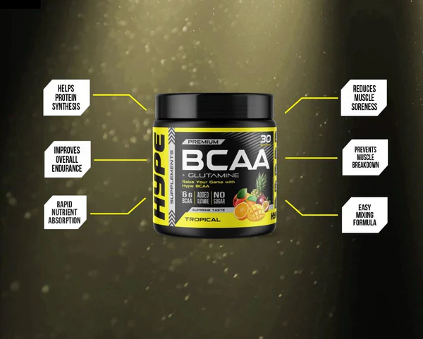 Hype Premium BCAA + Glutamine (Tropical), 300g