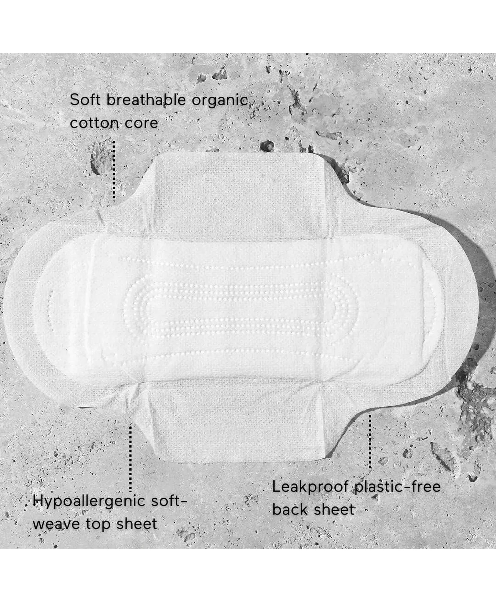 &Sisters Organic Cotton Pads with Wings - Light Flow, 10 Count