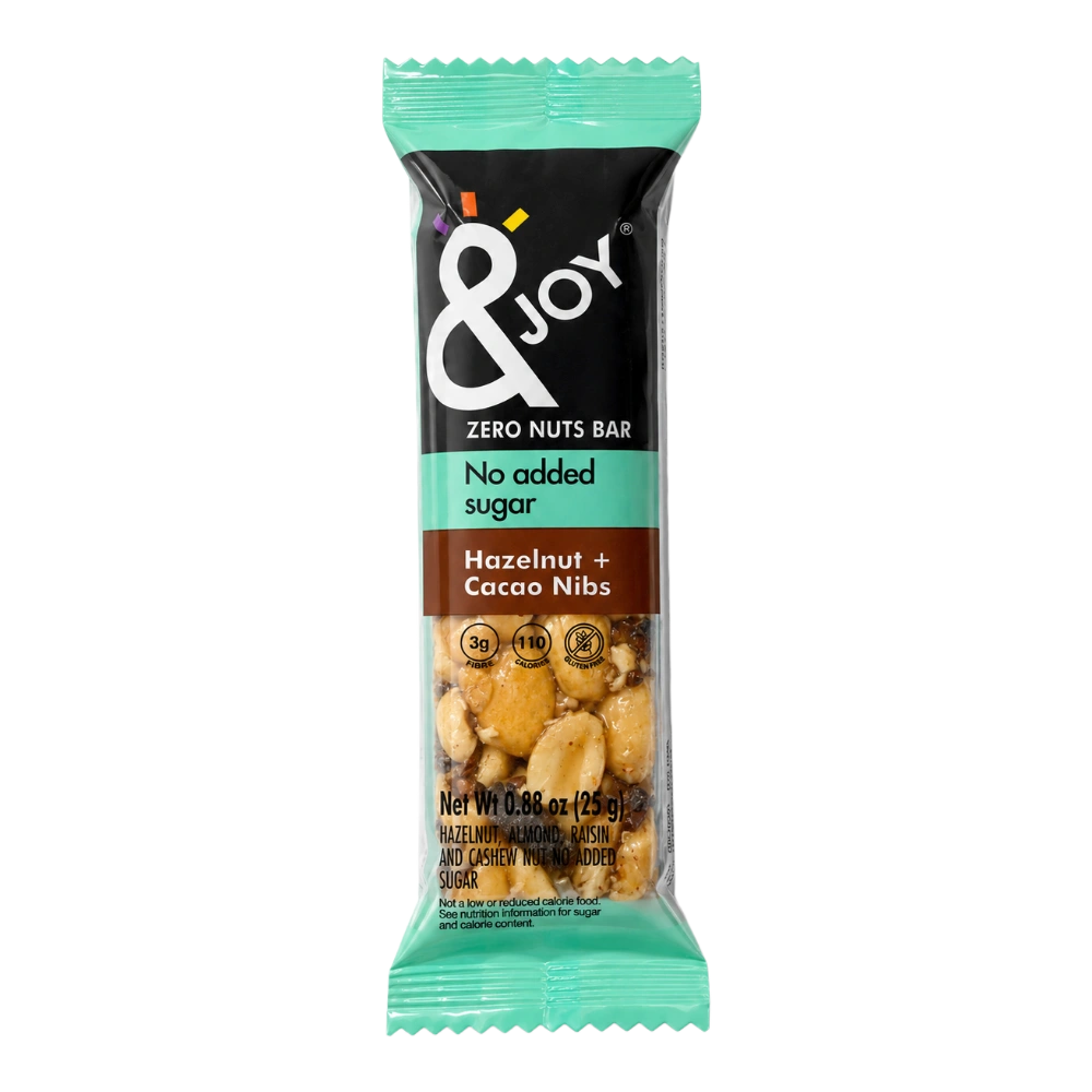 Joy Nuts Bar Hazelnut + Cocoa Nibs No Sugar 25g
