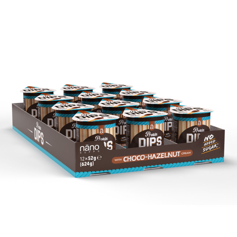 (Box of 12) Nano Supps Protein Dips Choco-Hazelnut 52g