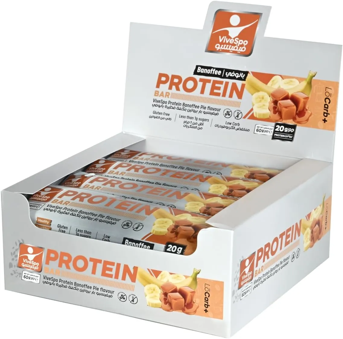 (Box) ViveSpo Locarb Protein Bar 12x60g - Banoffee Pie