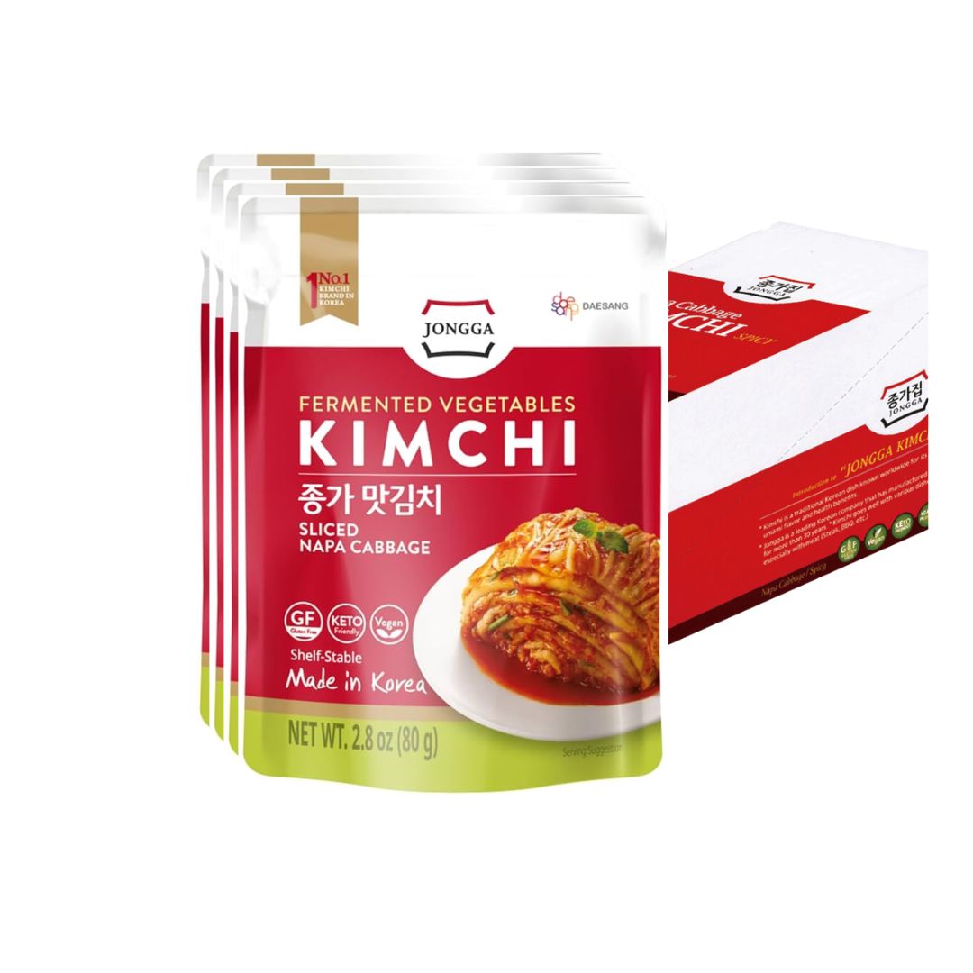 (Box) Jongga Napa Cabbage Kimchi Vegan Spicy 8x80g