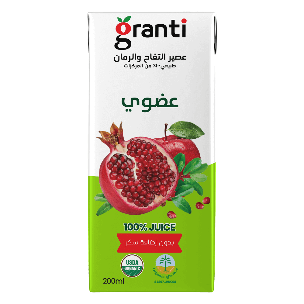 عصير رمان و تفاح عضوي - 200 مل - قرانتي