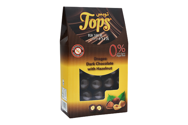 Tops Dragee Dark Chocolate with Hazelnuts - Sugar Free