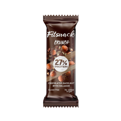 fitsnack بروتين كرانش 27% بروتين كولاجين - شوكلاتة بندق