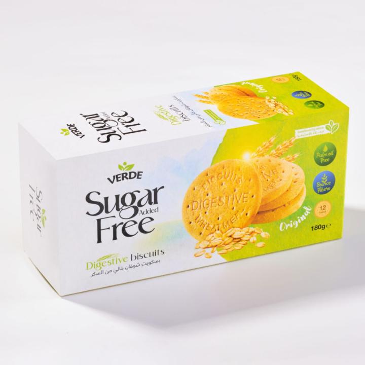 Verde Digestive Sugar Free Oats Biscuits 180g - Orginal