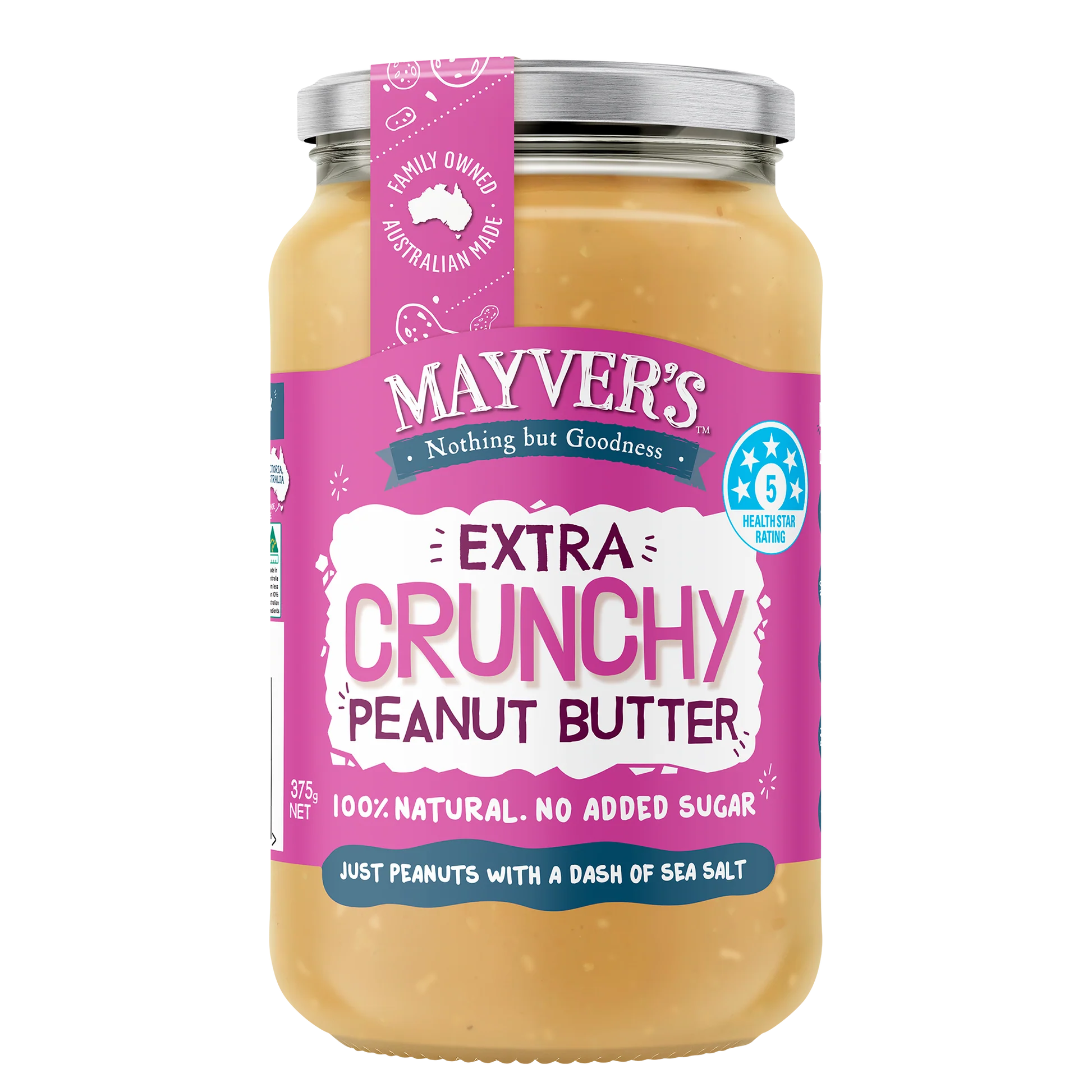 Extra Crunchy Peanut Butter – Mayvers 375g