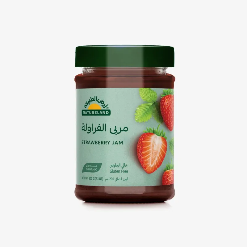 مربى عضوي خالي الجلوتين 200جم أرض الطبيعة - مربى فراولة