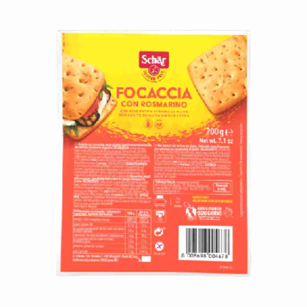 Schar Focaccia Al Rosmarino 200g Gluten Free Bread