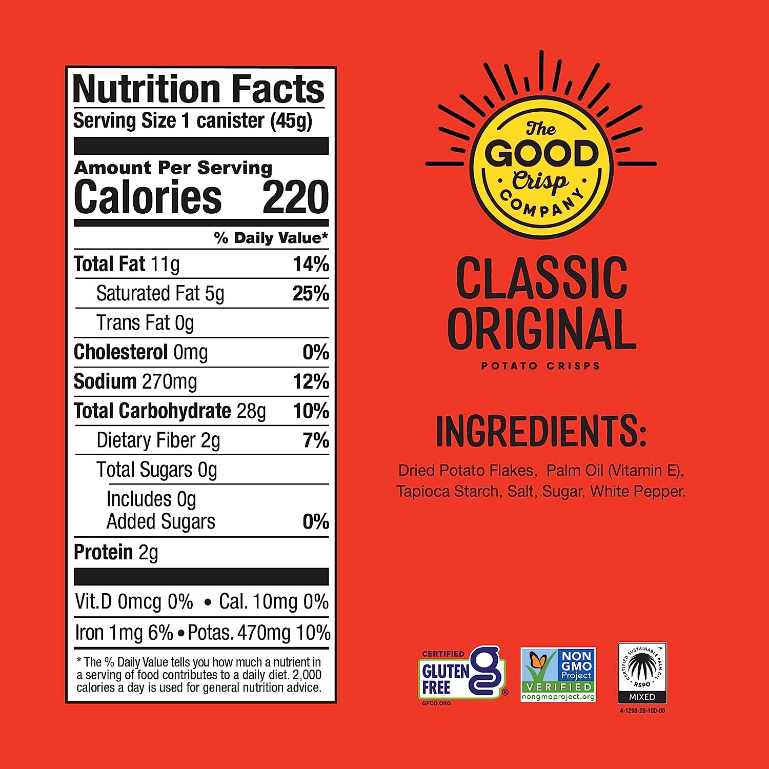 The Good Crisp Classic Original Potato Crisps 45g