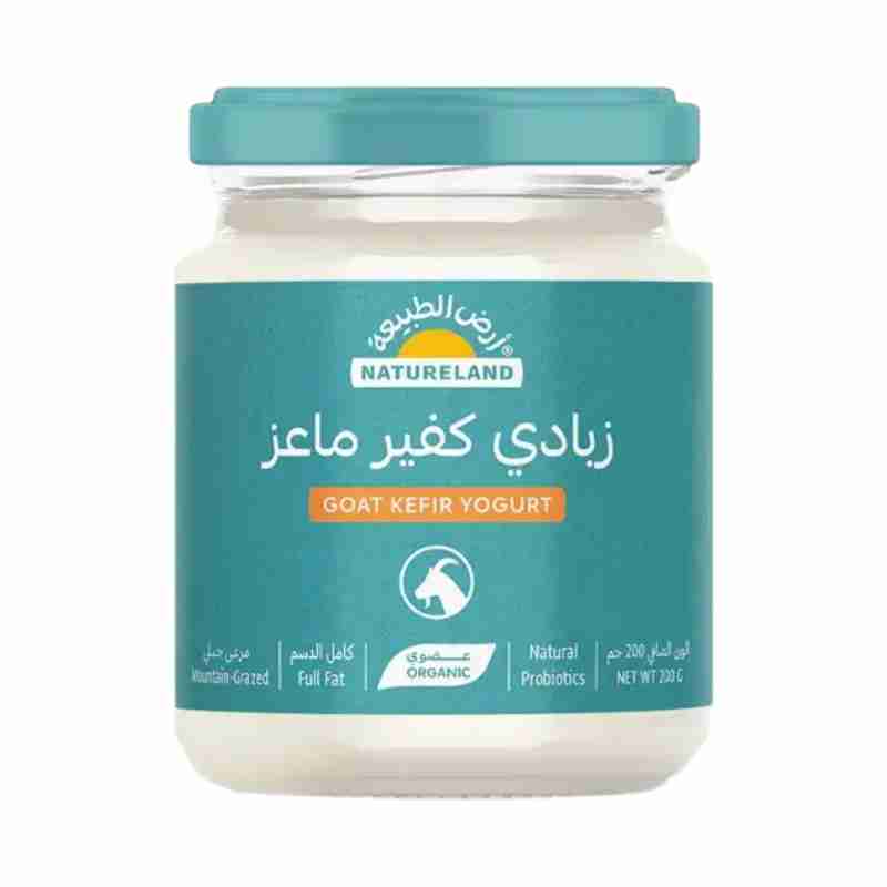 زبادي كفير ماعز كامل الدسم 200جم أرض الطبيعة