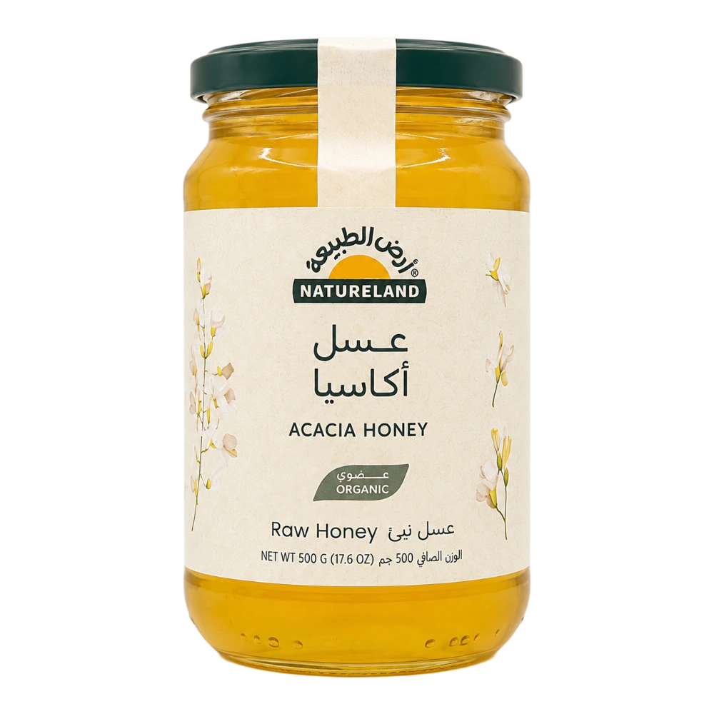 عسل اكاسيا عضوي 500 جم ارض الطبيعة