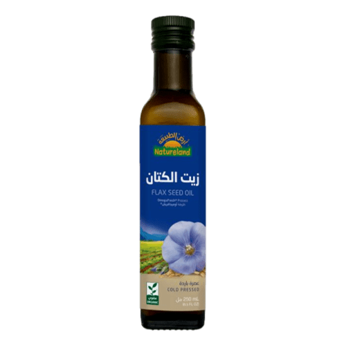 زيت الكتان - عضوي - 250 مل - أرض الطبيعة