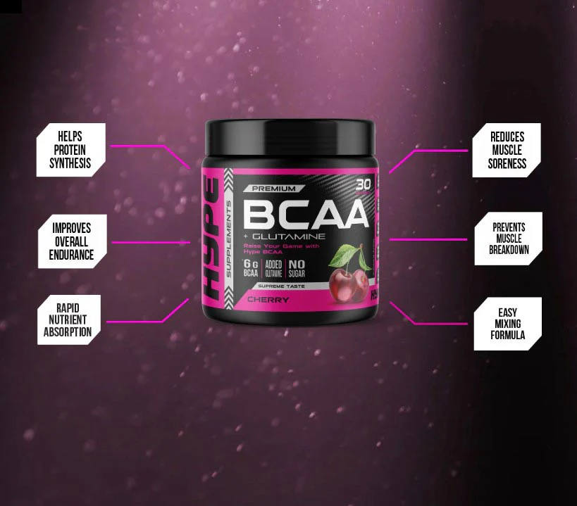 هايب بريميوم BCAA + جلوتامين – كرز، 300 جم