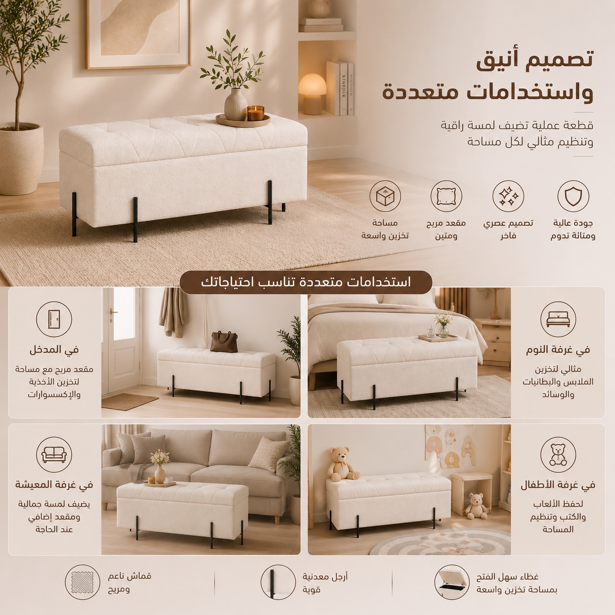  صندوق التخزين والمقعد الفاخر “أوريون” – Orion Storage Bench 
