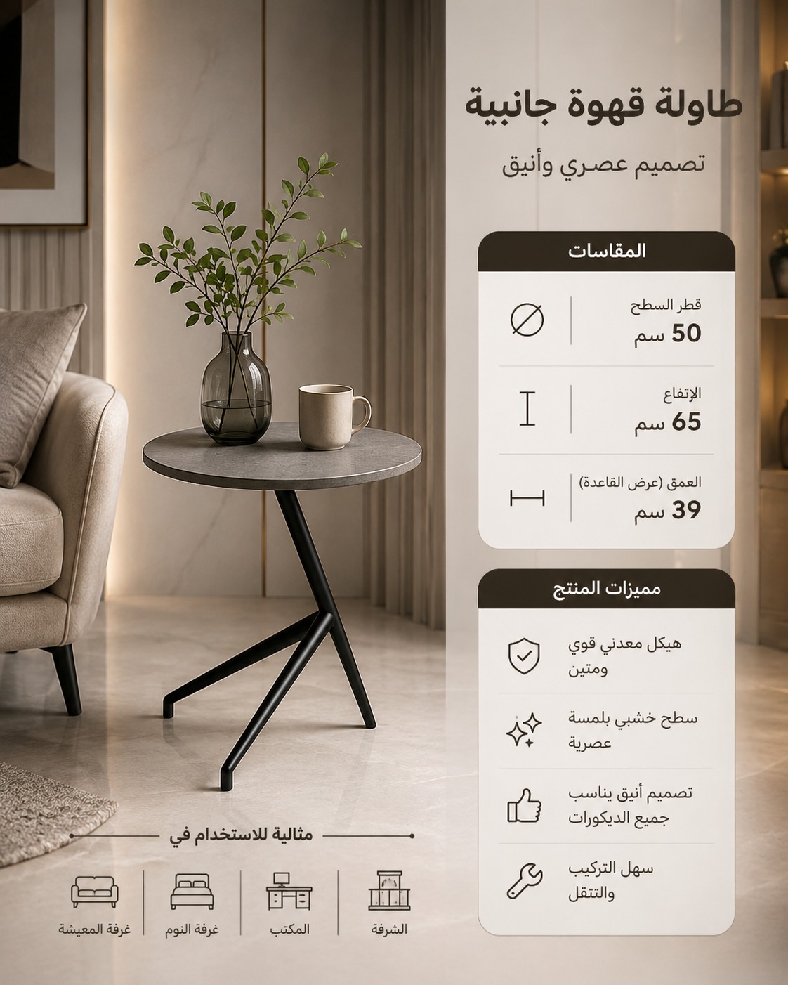  طاولة القهوة الجانبية “أوربان إيدج” – Urban Edge 