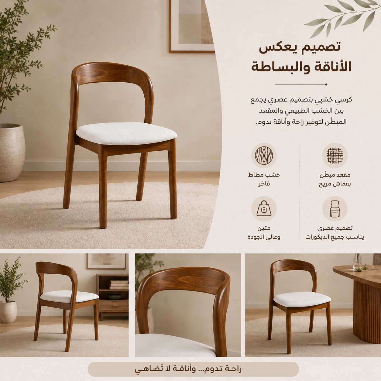  كرسي نوفا الخشبي | Nova Wooden Dining Chair 