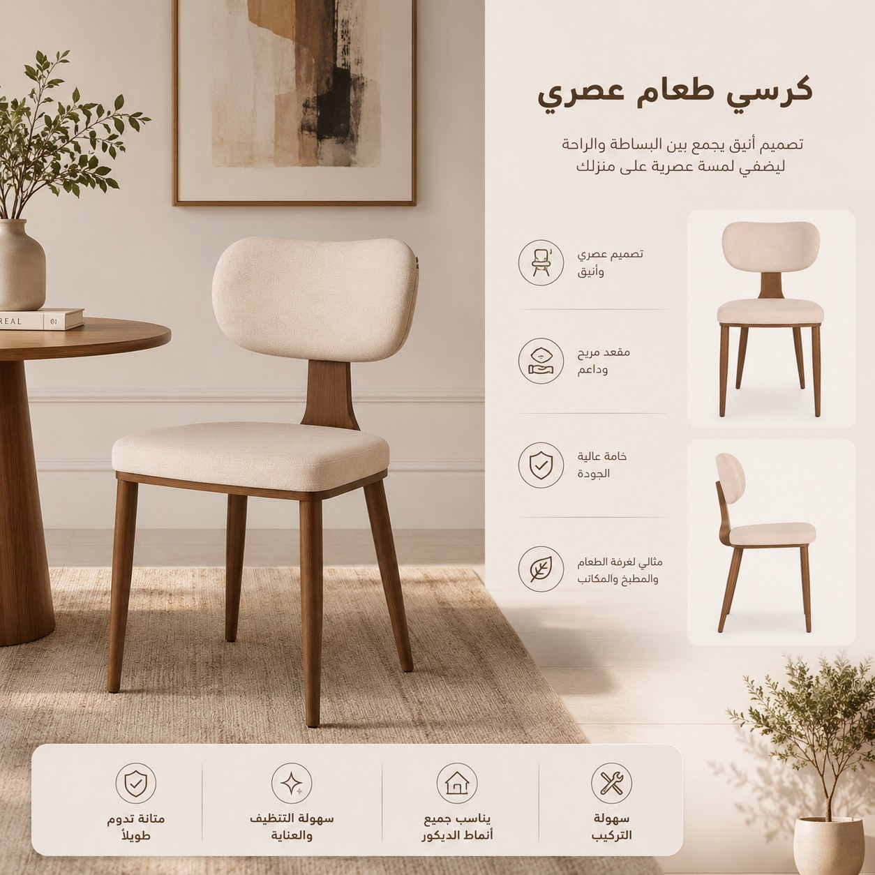  كرسي لونا الأنيق | Luna Dining Chair 