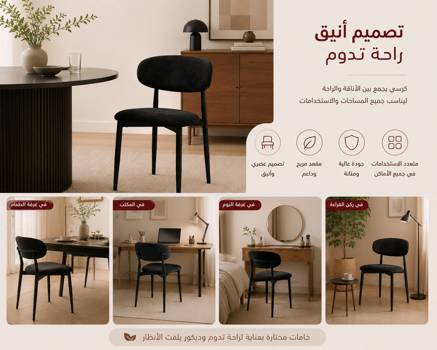  كرسي أوربان بلاك | Urban Black Dining Chair 