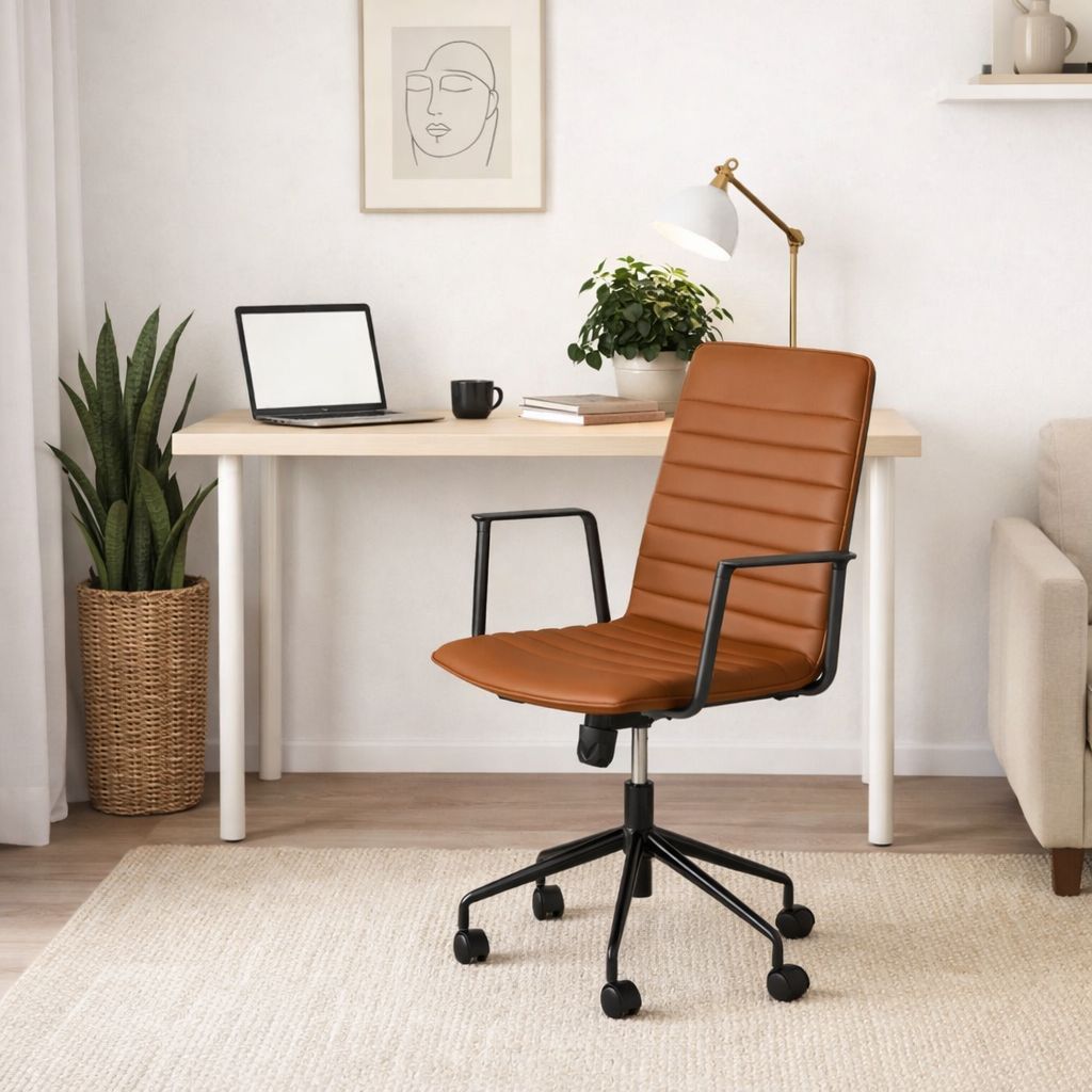  كرسي مكتب مودرن أسود بتصميم شبابي – خفيف وعملي بقاعدة متحركة 