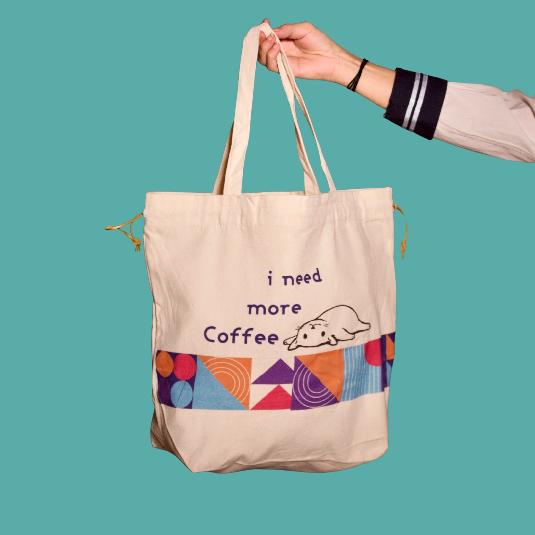 حقيبة يد قماشية فاخرة-اريد المزيد من القهوة