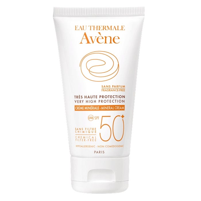 أفين كريم واقى شمس معدني غير معطر SPF 50 50 مل