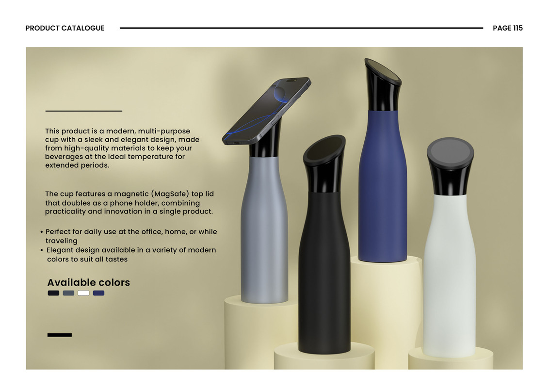 Thermal Flask with Magnetic Phone Stand