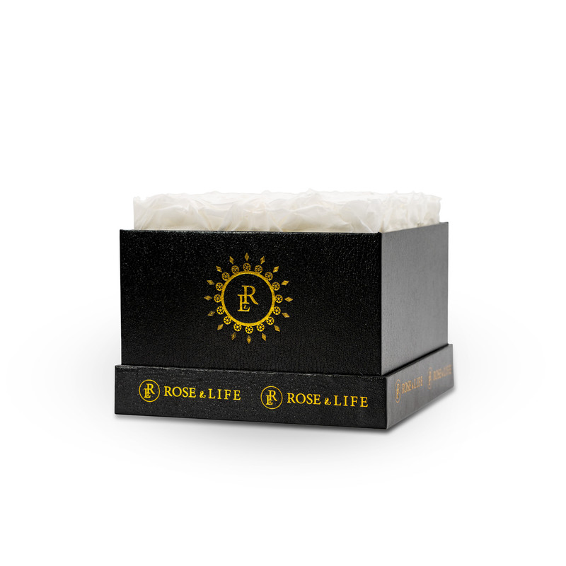  Rose & Life Eternal Square Blossom Box| Colour: White 