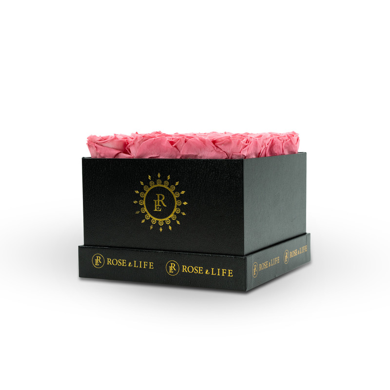  Rose & Life Eternal Square Blossom Box| Colour: Pink 