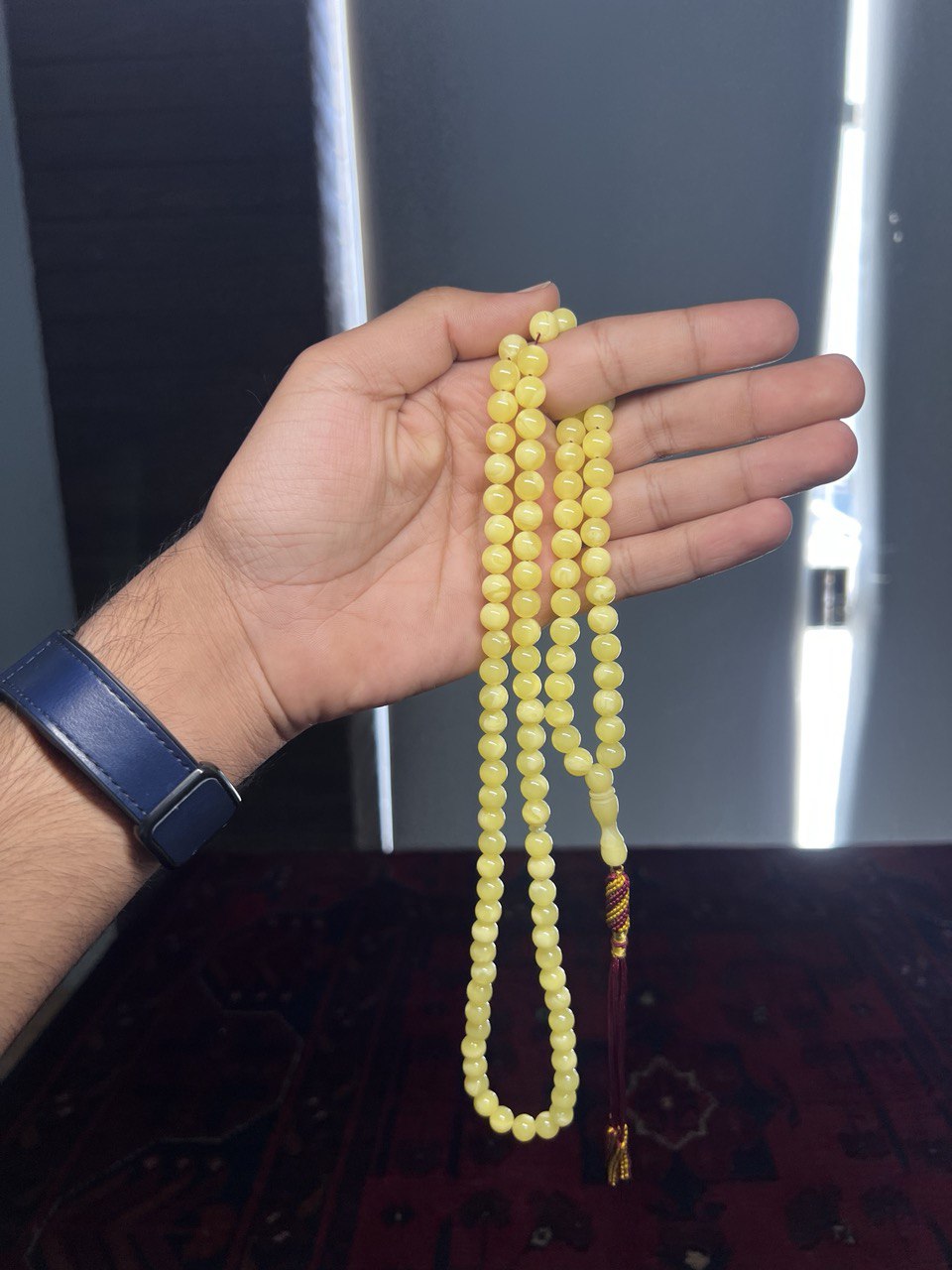 مسباح كهرمان طبيعي ضغط بعدد 66 خرزة بمقاس 8 ملم