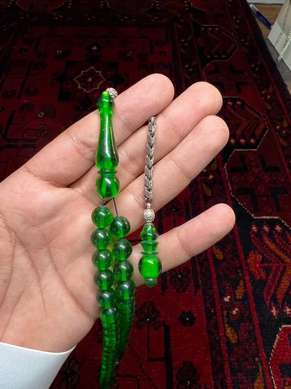 سباح بكلايت فاخر بكركوشة فضة عيار 925 بعدد 45 خرزة بمقاس 10 ملم
