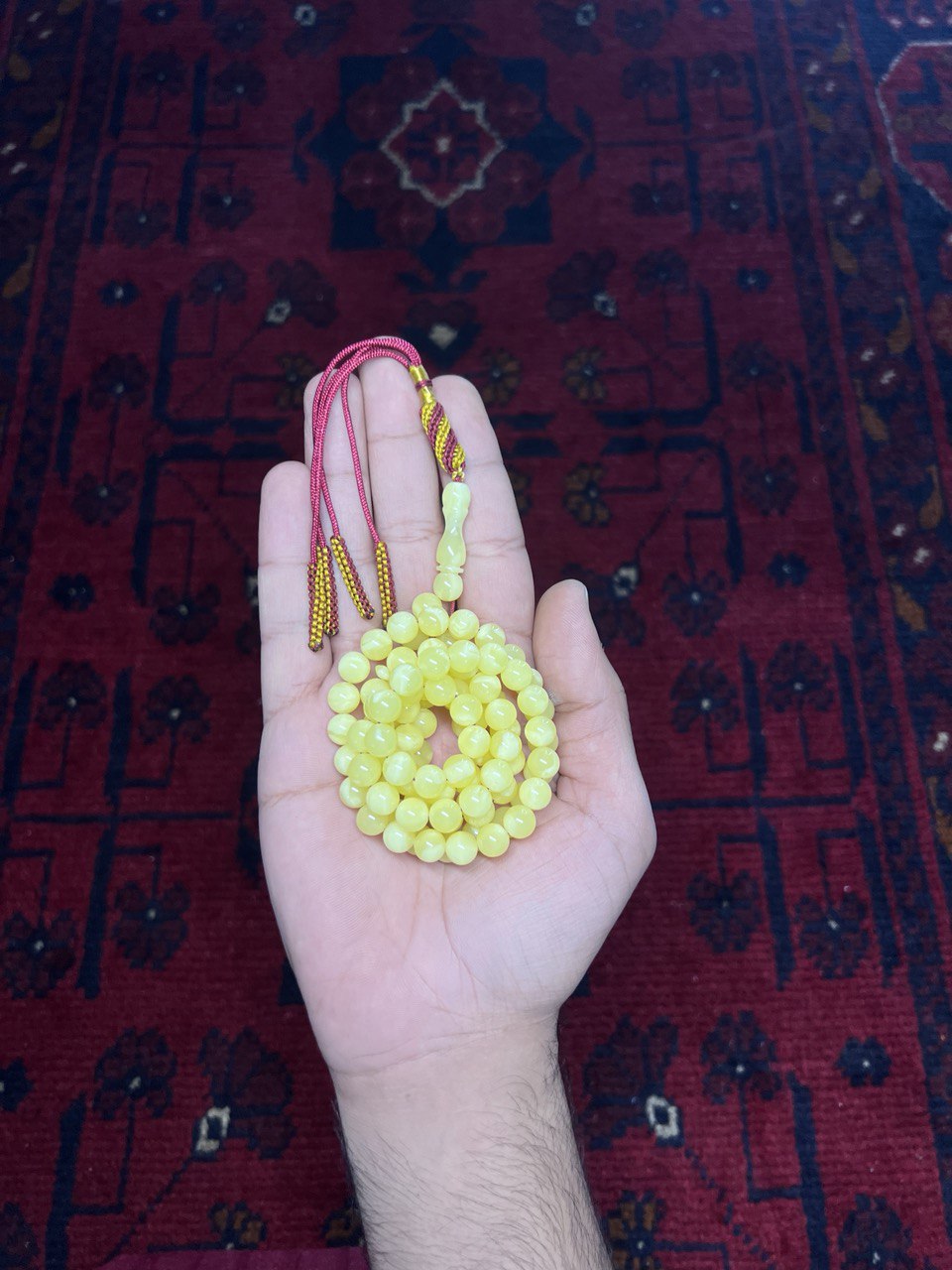 مسباح كهرمان طبيعي ضغط بعدد 66 خرزة بمقاس 8 ملم