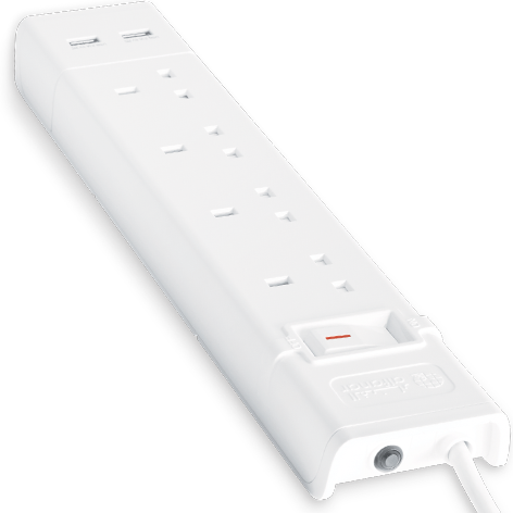  توصيلة كهربائية 4منافذ 3 متر مع مخرجين USB شحن 2.1 - الفنار 
