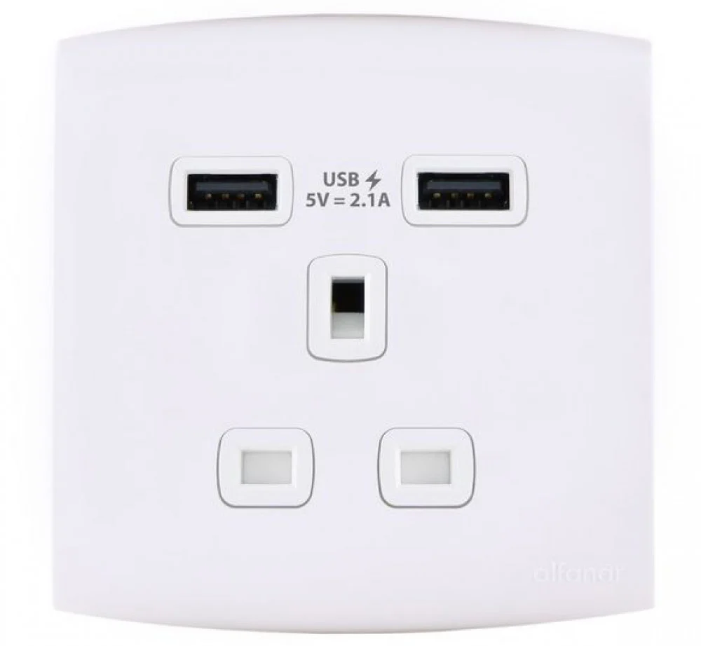  فيش 13 امبير مع اثنين USB الفا - الفنار 