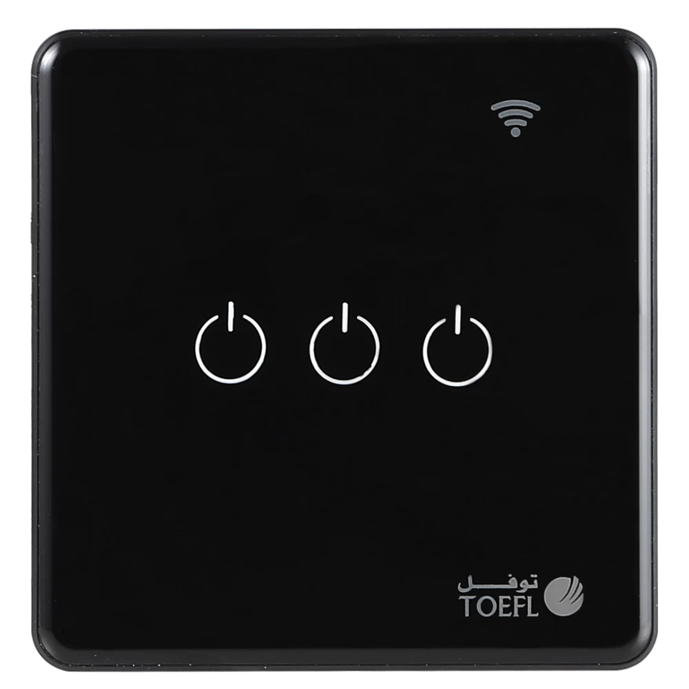 مفتاح ثلاثي اسود ذكي تحكم عن بعد WiFi - توفل 