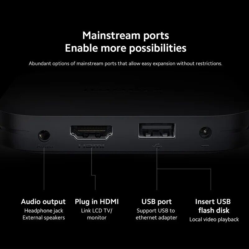 شاومي بوكس Xiaomi Mi Android TV Box S جهاز التحكم عن بعد الصوتي الذكي الإصدار العالمي  الجديد 2 Gen 2023 