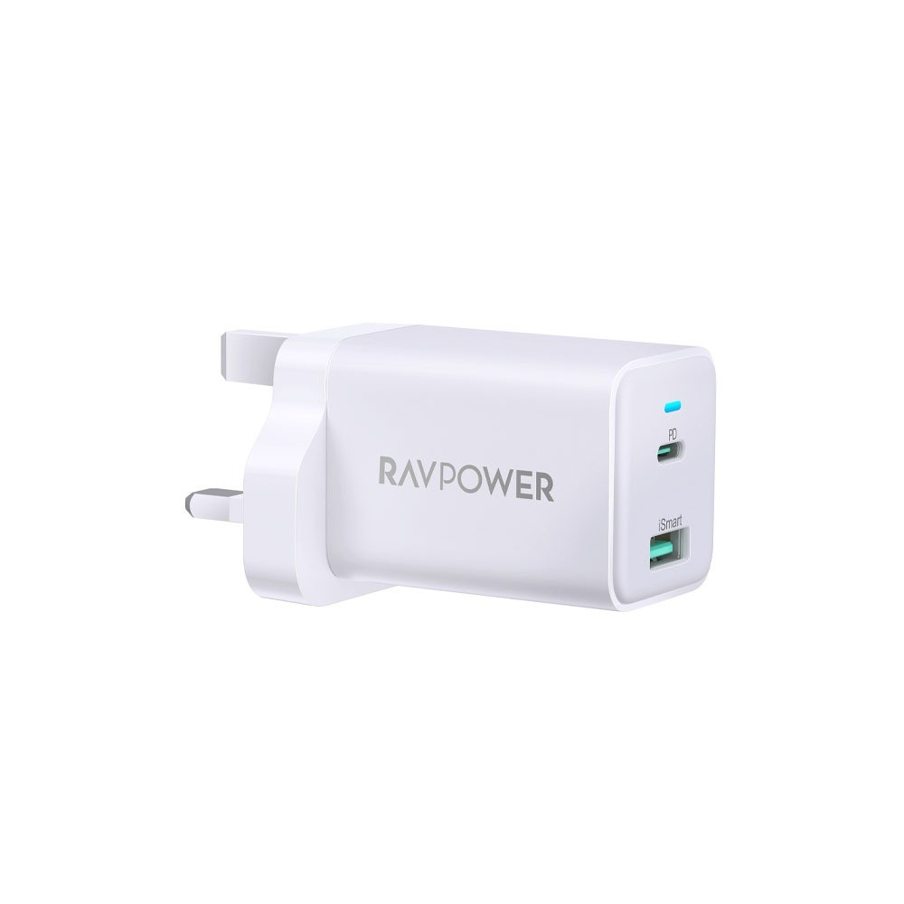  عرض راف باور RAVPOWERفيش جداري بقوة 45 واط خاصية الشحن السريع منفذ PD مخرج USB+فيش سيارة بقوة 49 واط منفذ PD ومنفذ USB+كيبل دبل تايب سي +كيبل بي دي 1متر 