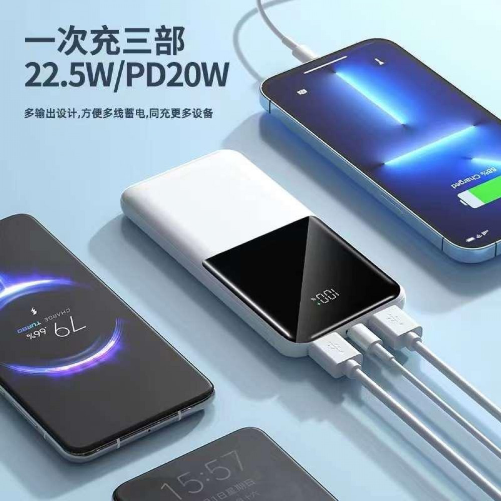 باور بنك 20000 22.5W(منفذ PD 18W+منفذين USB)مع شاشة من سبون SP SPON