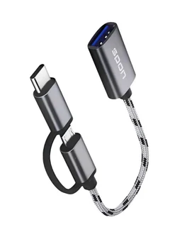 قارئ فلاشة USB لاجهزة الاندرويد من SPONوصلة اوتيجي من usb الى مايكرو + تايب سي 