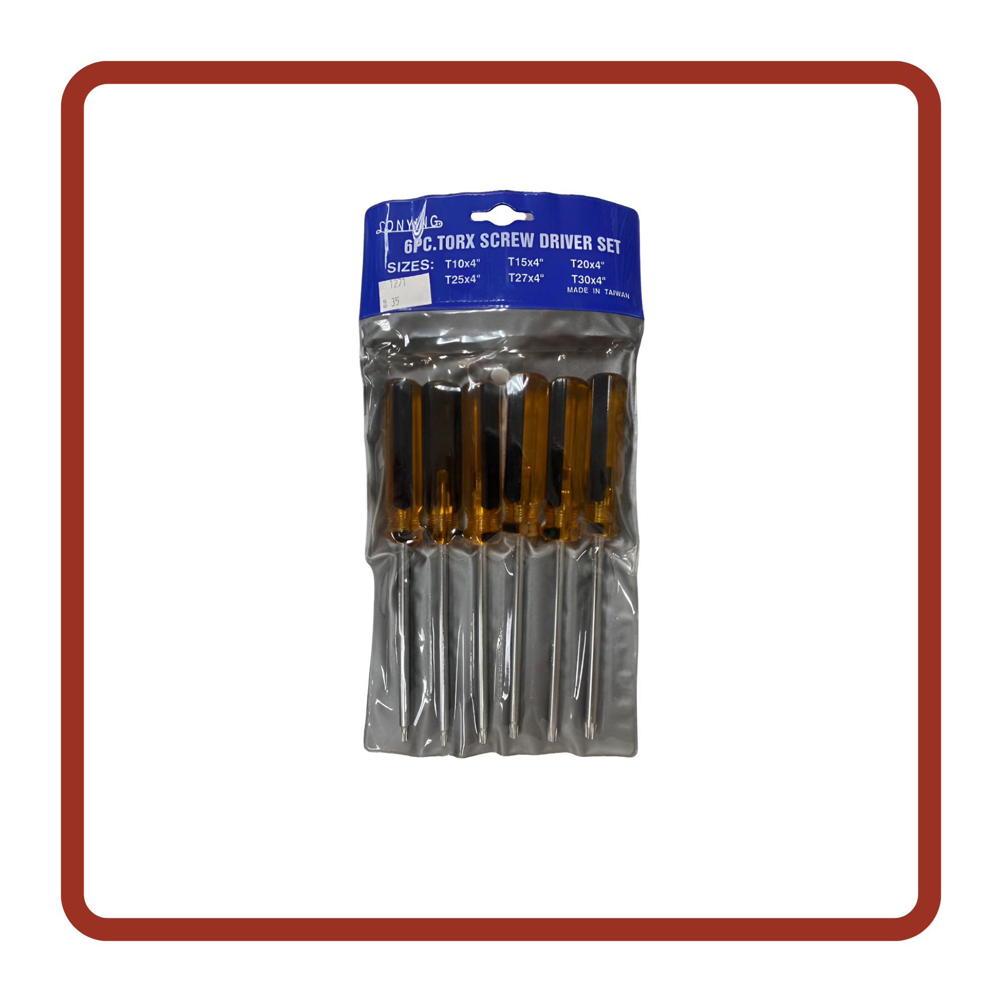 طقم مفك شمعات 6 قطع 6psc.Torx Screw Driver Set