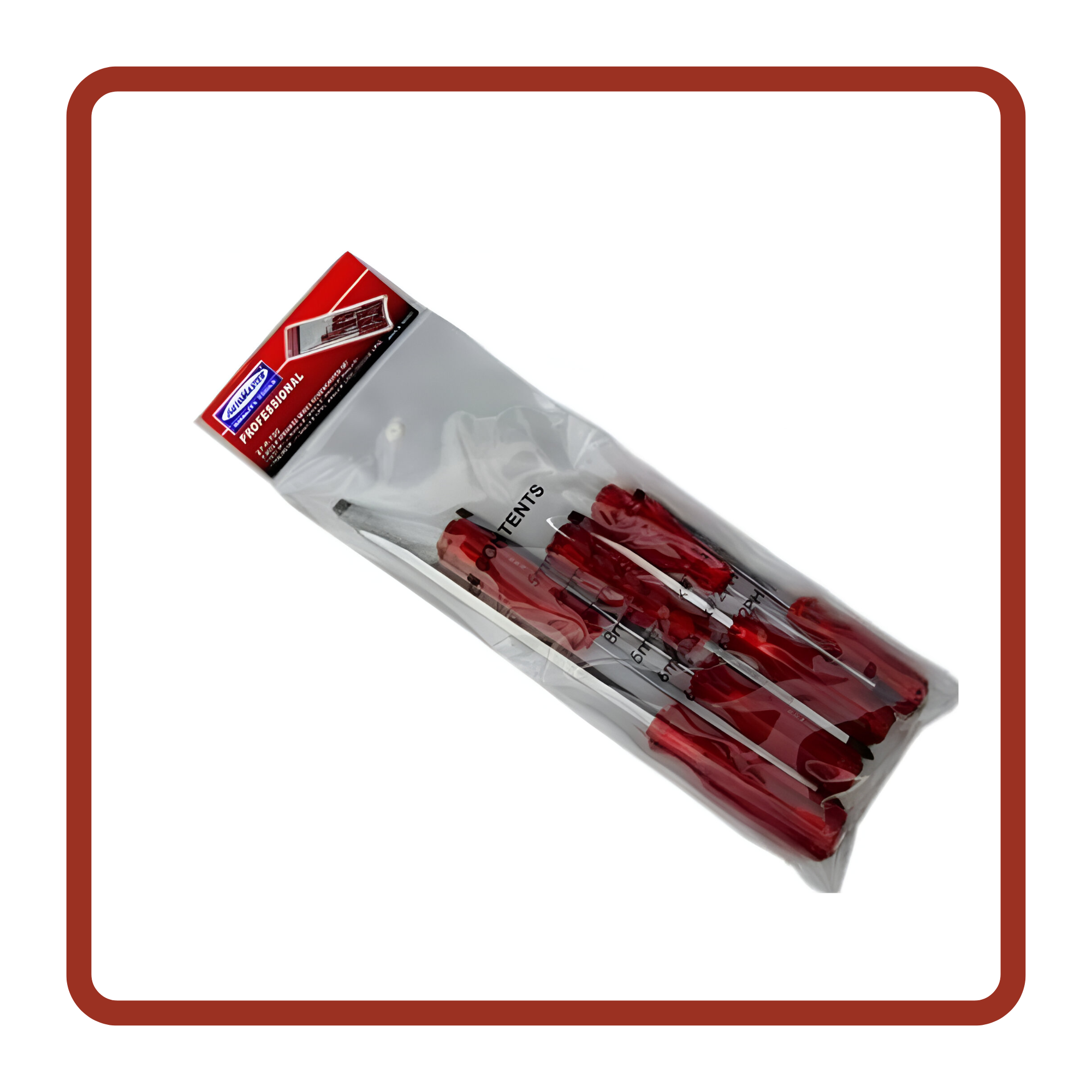 طقم مفك بالطرق 7 قطع احمر 27-P-700 7-PCS P STRIKING SERIES SCREWDRIVER SET