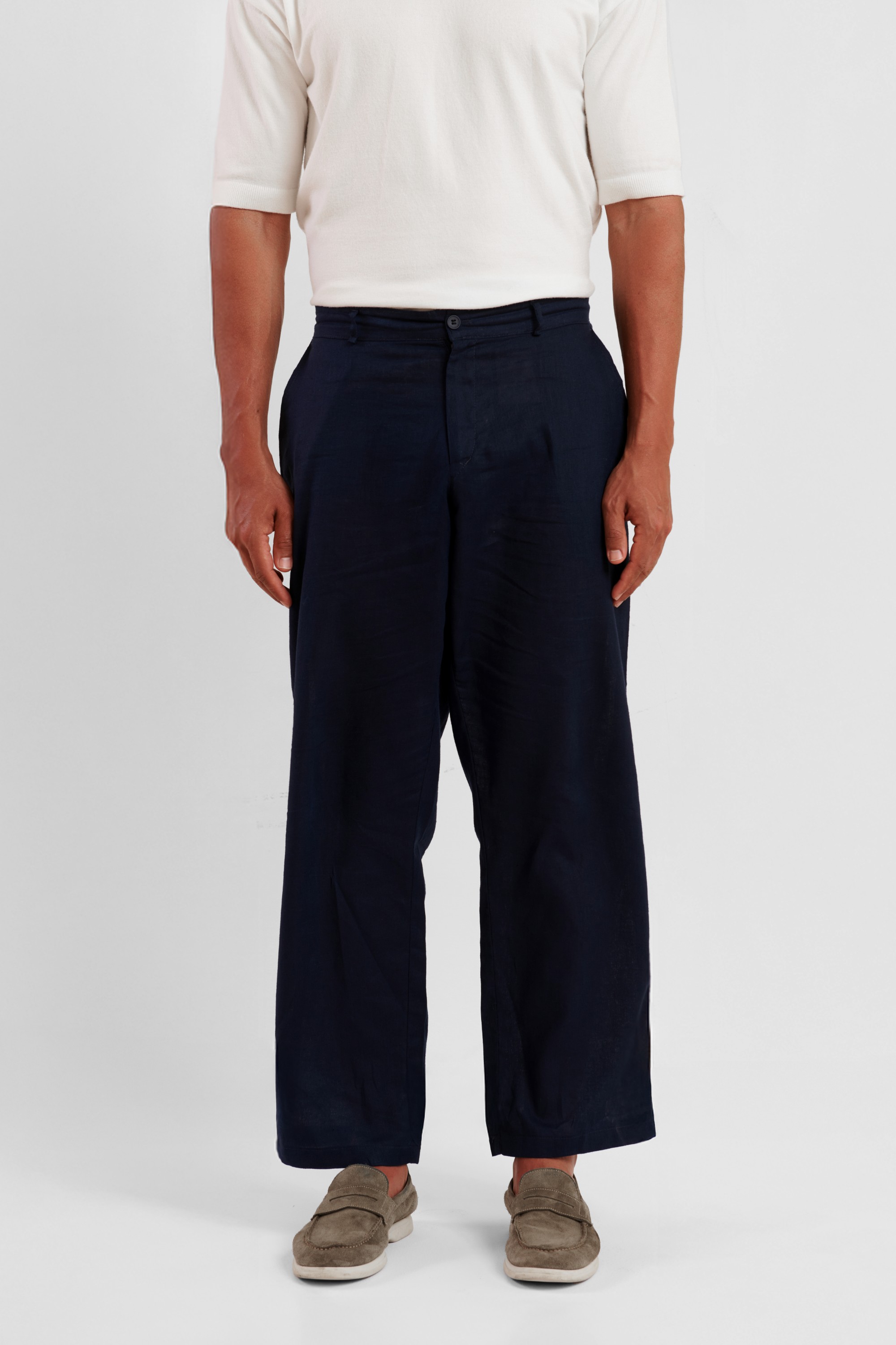 Navy Blue Linen Pants — 3