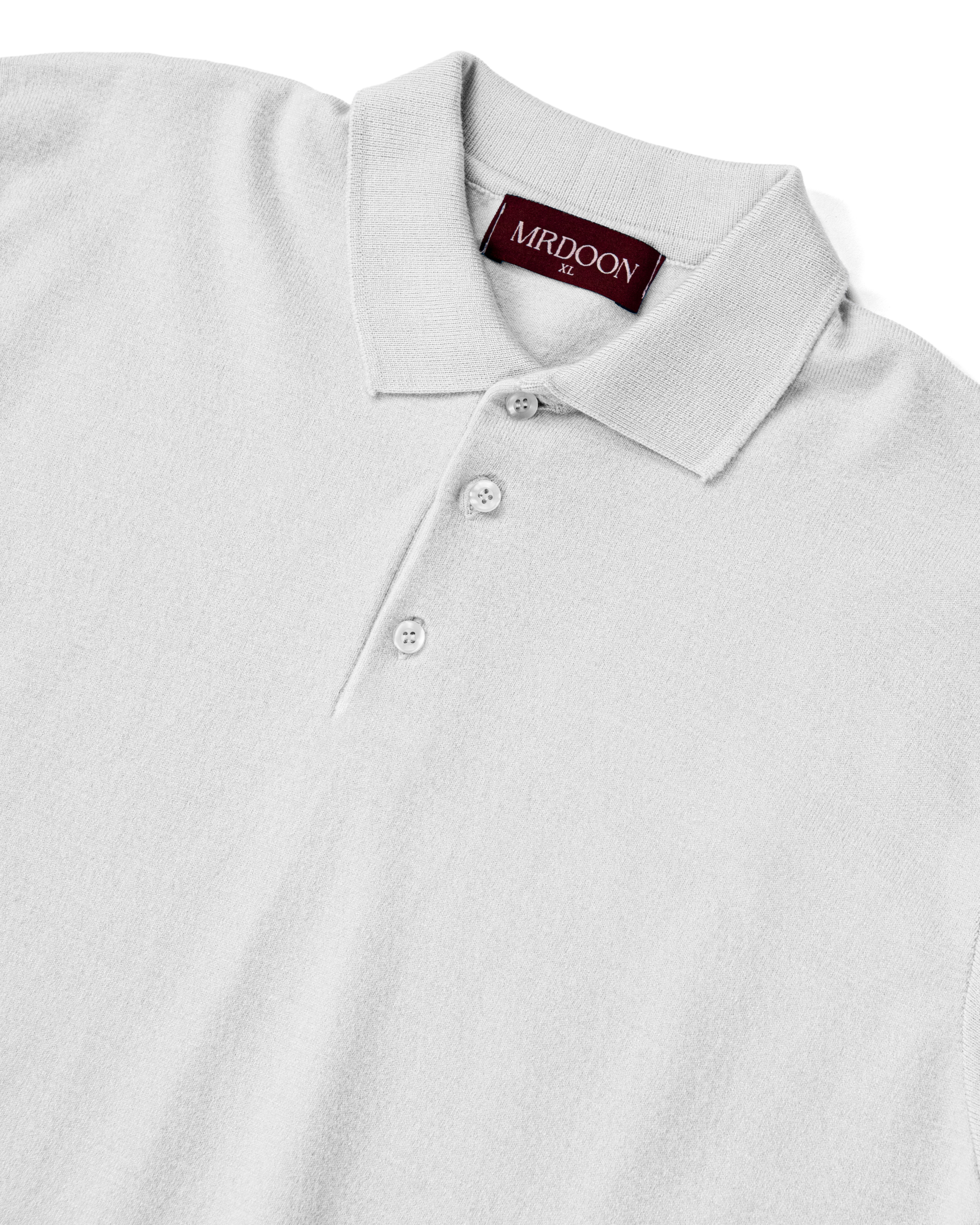 White Knitted Polo  — 3