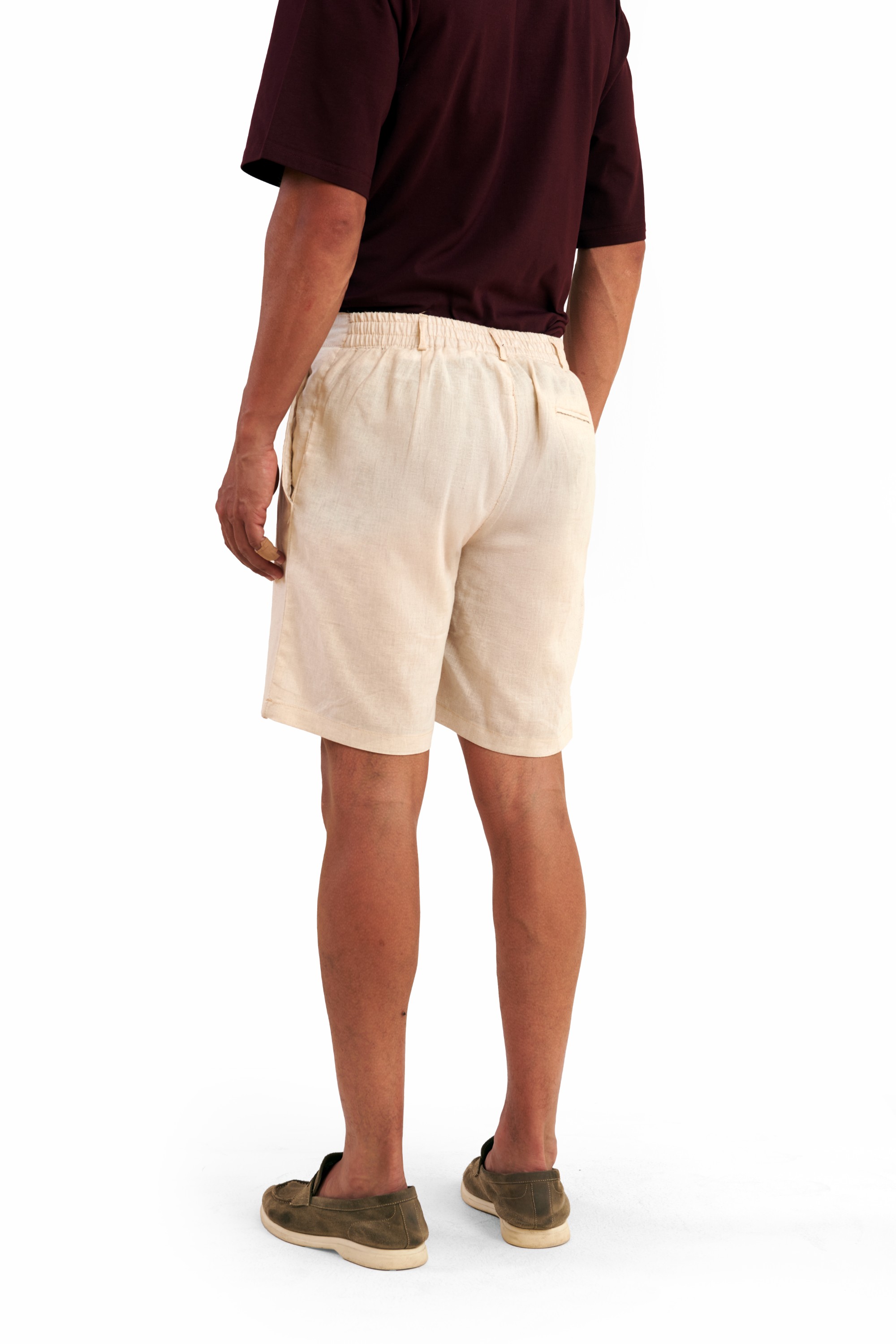 Beige Linen Shorts — 5
