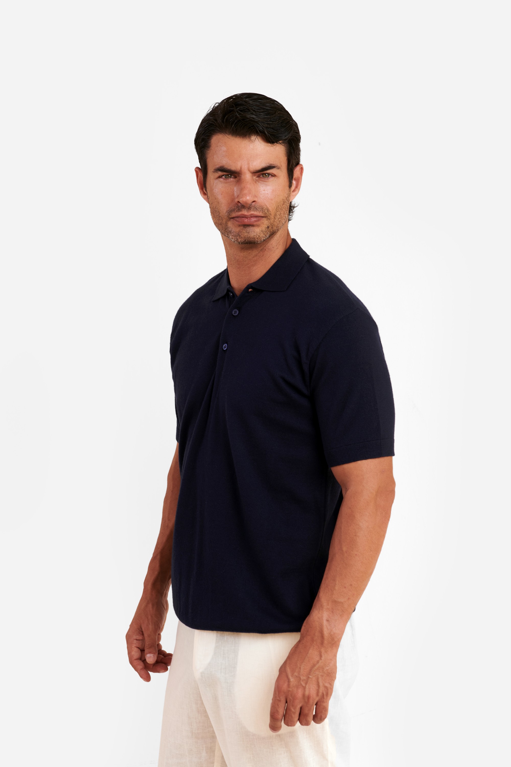 Navy Blue Knitted Polo — 5