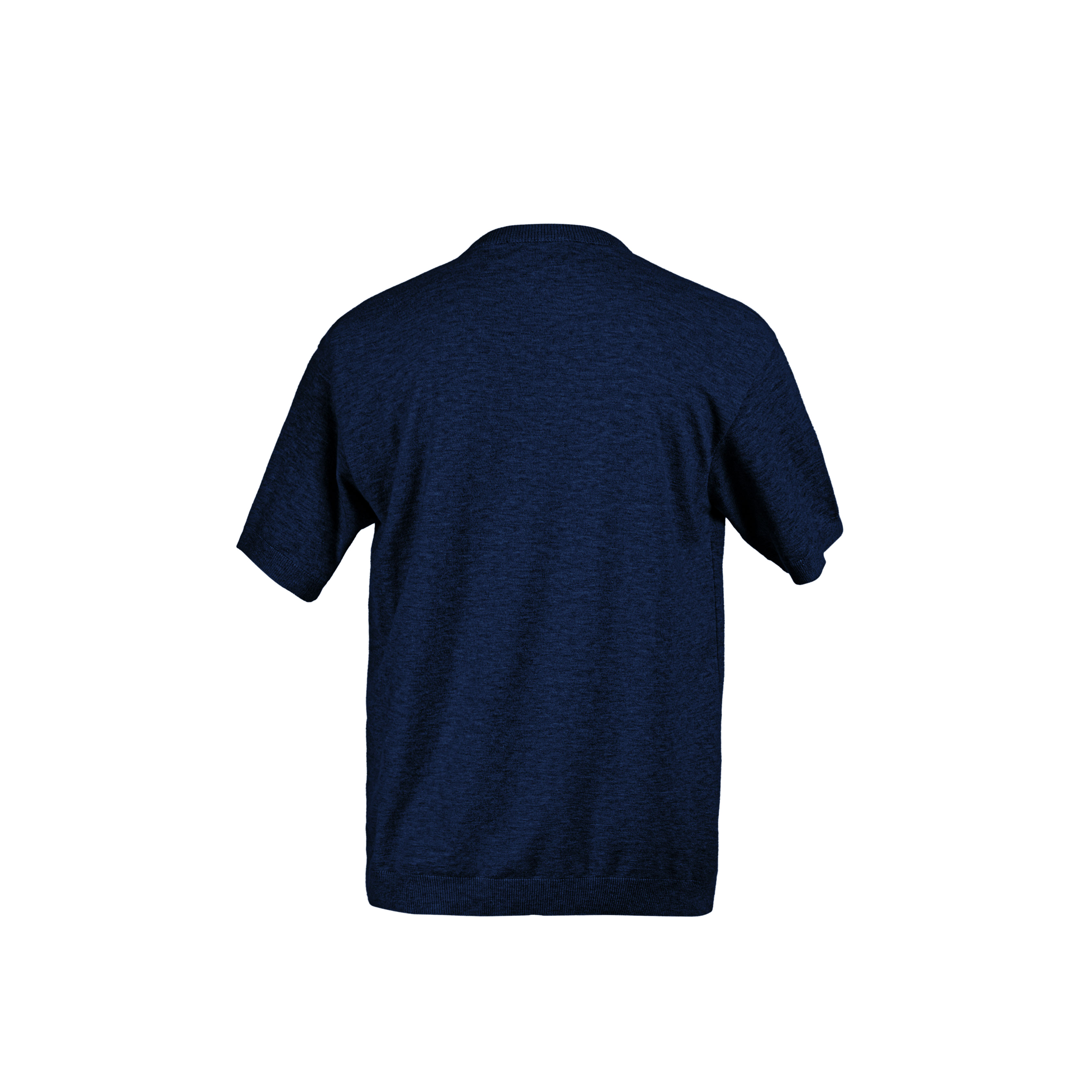 Navy Blue Knitted Round-Neck — 2