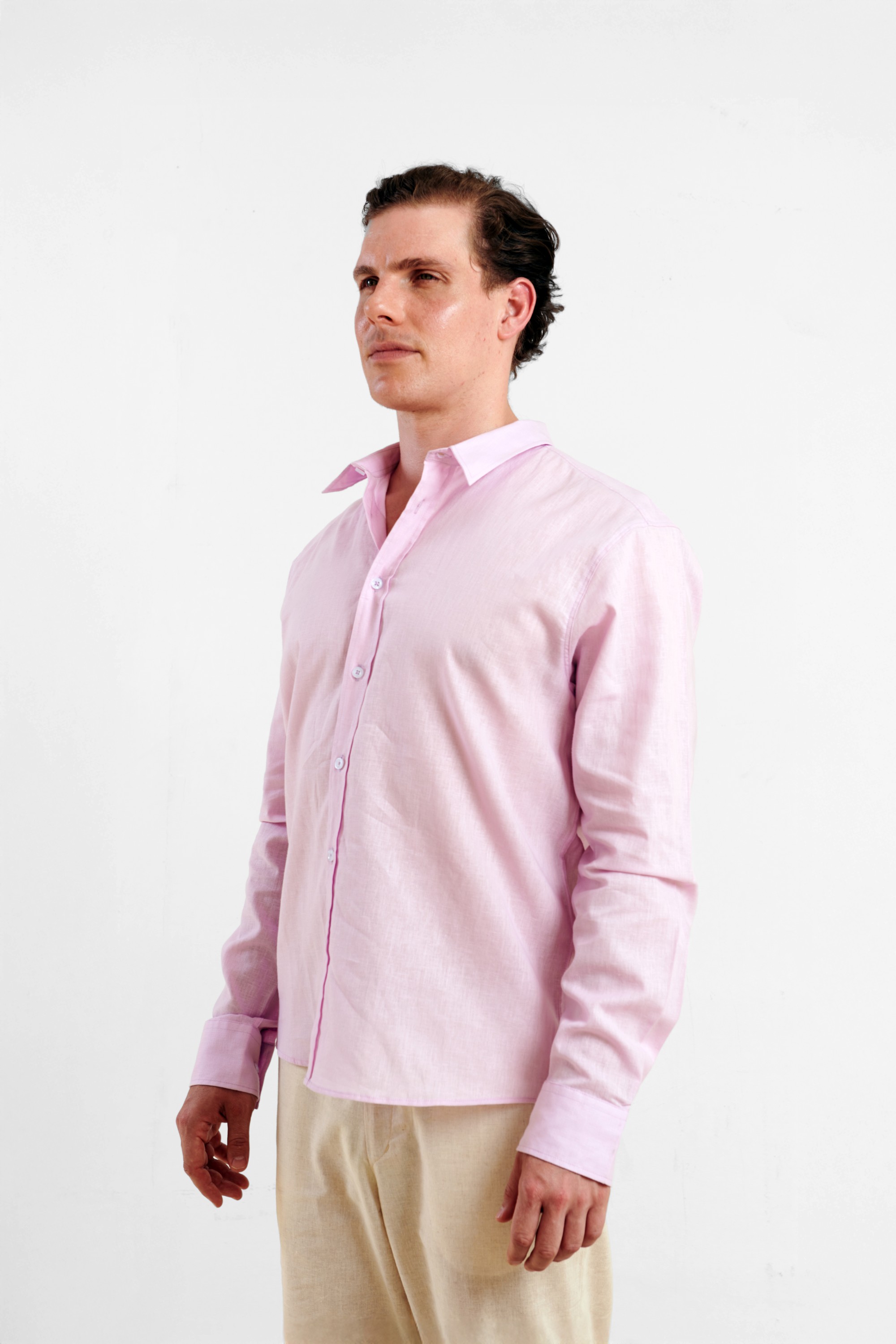 Baby Pink Linen Shirt — 5