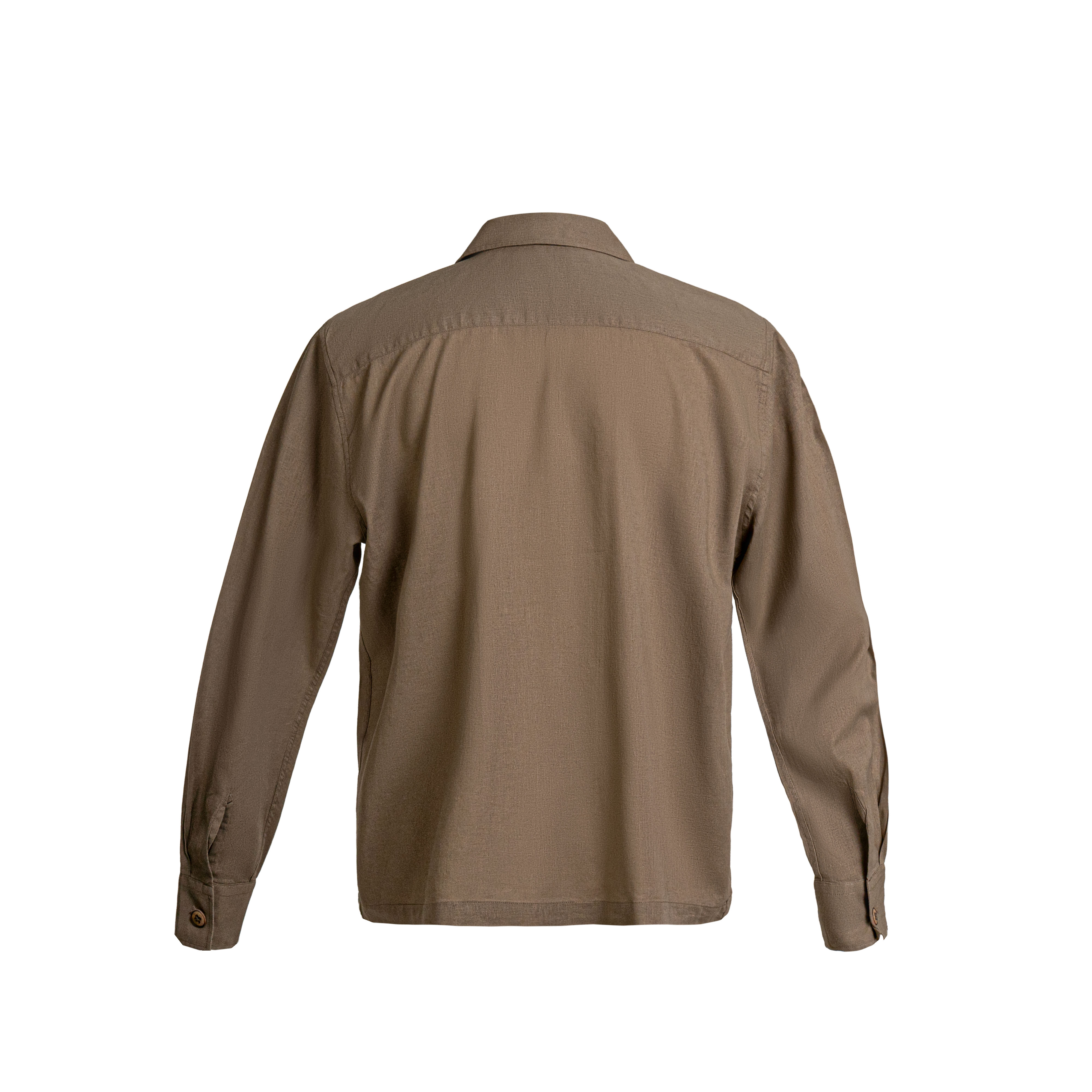 French Beige Linen Overshirt — 2