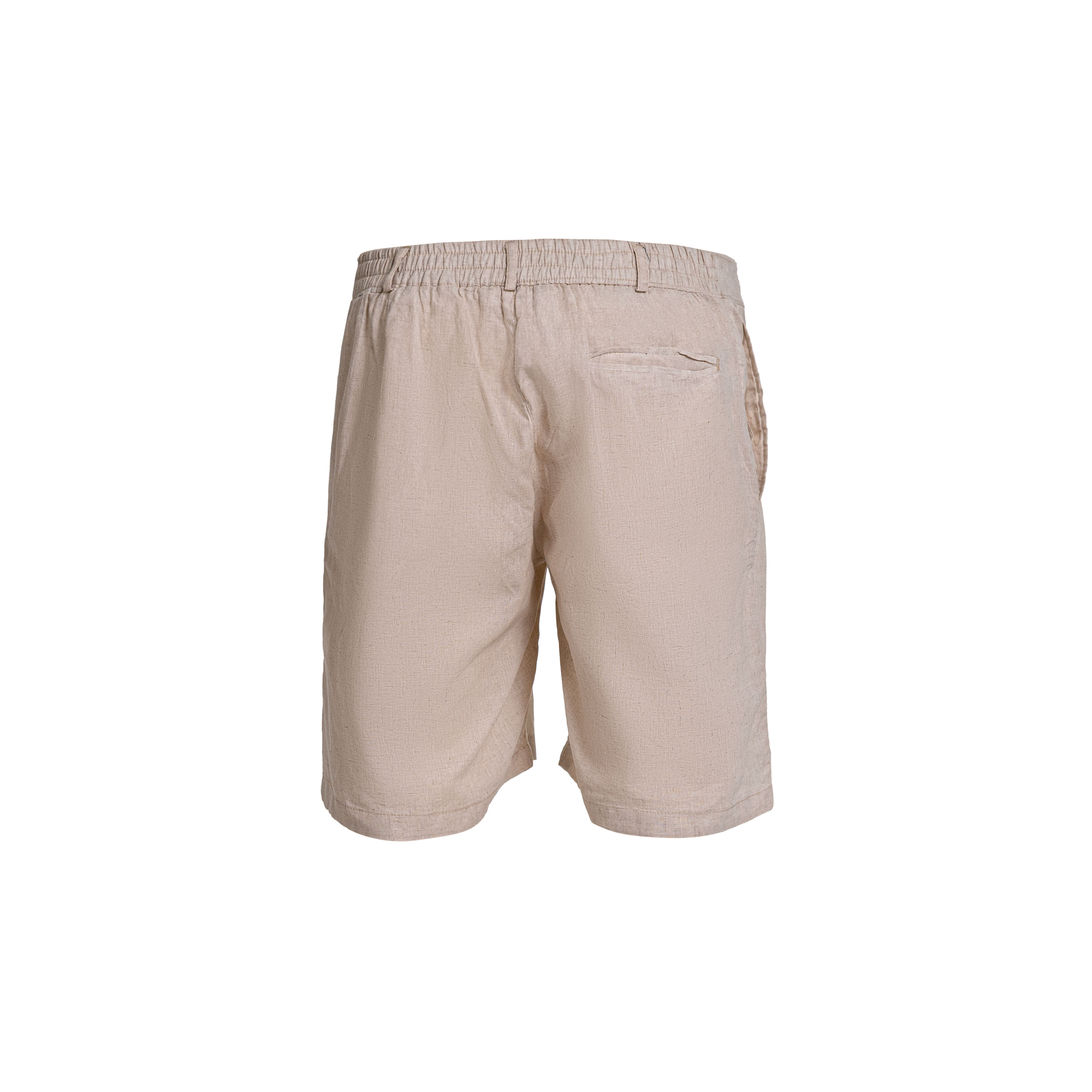 Beige Linen Shorts — 2